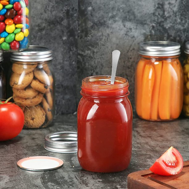Acetiti 6 Pièces Mason Jar avec Couvercle, 250ml 500ml Bocaux en Verre Conserve Hermétique avec Étiquettes, Pot de Confiture Bocal en Verre pour Conservation Overnight Oats Miel Bonbons Salade