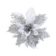thumbnail image 4 of Adorno de flor artificial de Pascua con purpurina, flores falsas DIY Plata blanca, 4 of 7