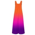 thumbnail image 4 of Ticikt Girls Overalls Kids Casual Sleeveless Wide Leg Jumpsuit Gradient Color Loose Rompers with Pockets, 4 of 5