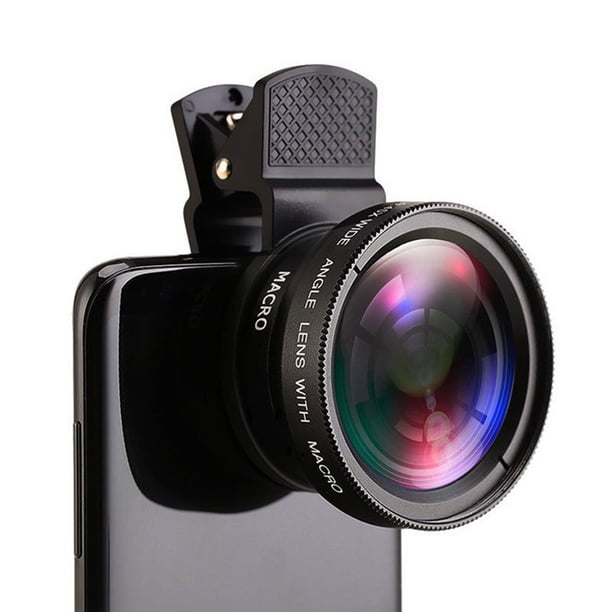 Profesional 0.45X 49UV Súper Gran Angular + Lente Macro HD 2 en 1 Lente Universal Clip 37mm Lente de teléfono móvil para iPhone Android