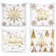 thumbnail image 1 of Lanpn White and Gold Christmas Cushion Covers 40x40 Set of 4, Decorative Gray Winter Snowflake Xmas Throw Covers Pillow Cases 16x16 for Home Bedroom R, 1 of 5