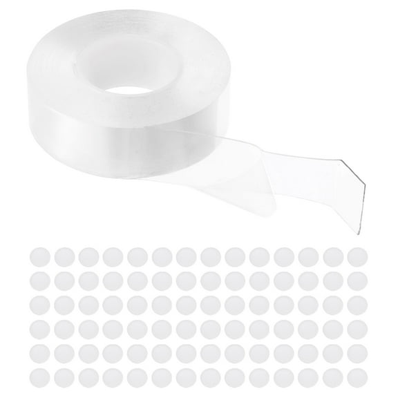 Uxcell Double Sided Tape Heavy Duty, Nano Adhesive Mounting Tape, 1 Roll 5mx25mmx1mm Strip & 100 Pcs 8mmx1mm Circle