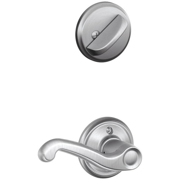 Schlage F59 FLA 626 RH Flair Interior Right-Handed Lever with Deadbolt, Brushed Chrome (Interior Half Only)