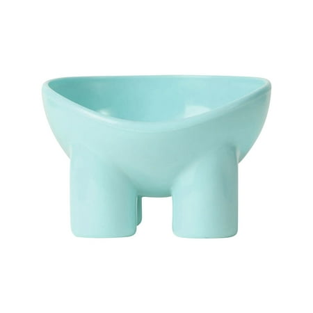Leodye 1PCS Tilted Elevated Food Bowl Ergonomic Pet-friendly Pet Supply Small Feeding Bowl -5.3*3.1IN