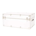 thumbnail image 5 of Rhino Trunk & Case XXL Leather Embossed Vinyl Trunk with Removable Wheels, College, Home & Office Storage 36"x18"x18" (White), 5 of 5