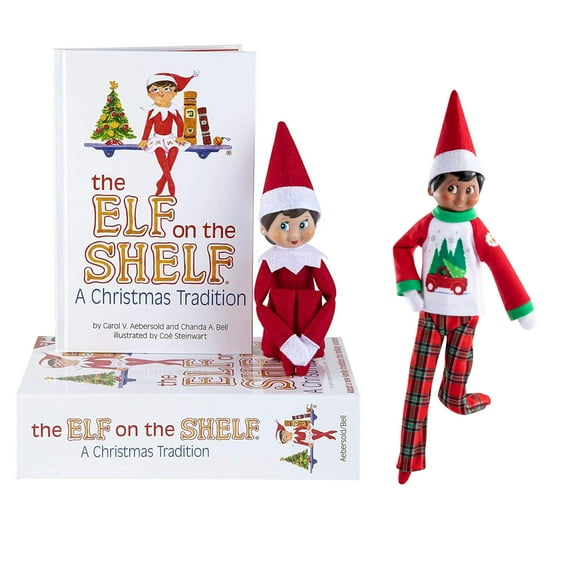 Elf on the Shelf - Brown Eyed Girl Scout Elf & Claus Couture Collection Tree Farm PJs
