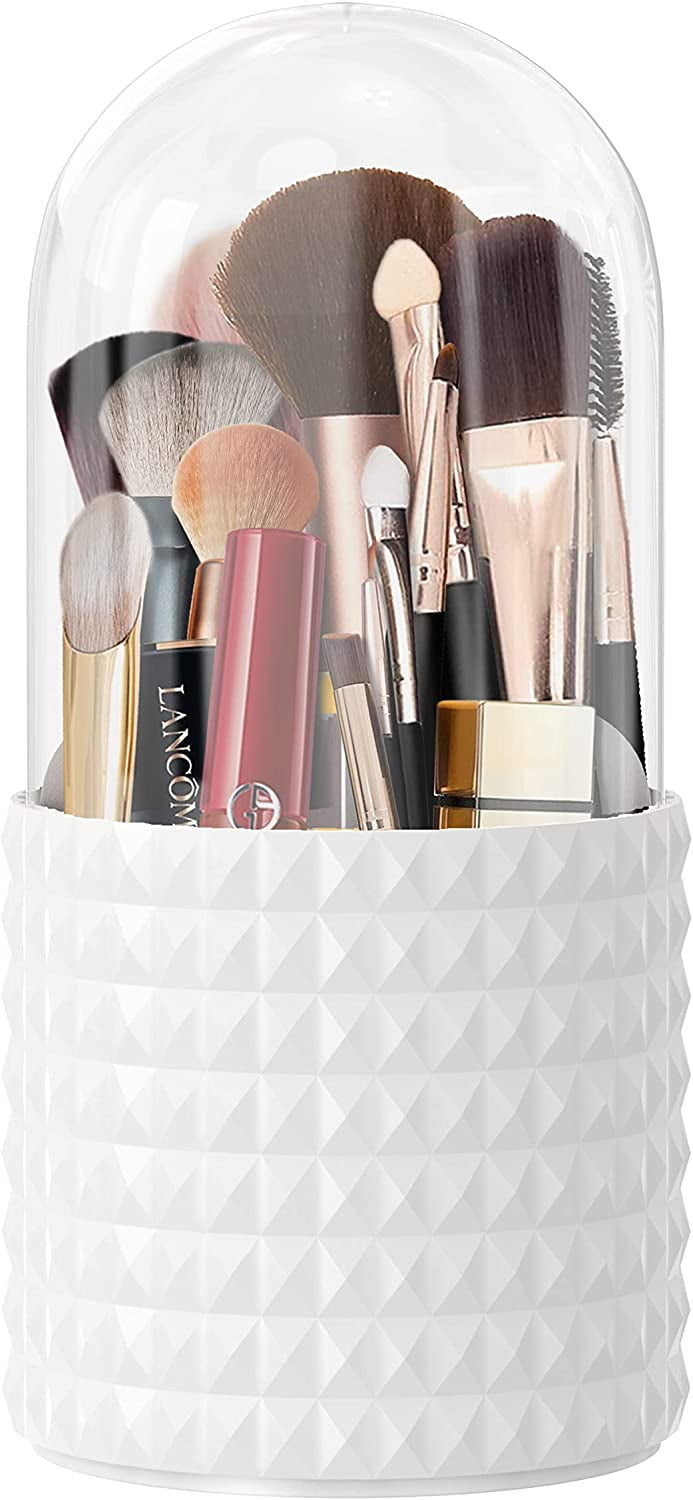 Makeup Brush Holder with Lid, [2023 Newest Diamond Version] Dustproof