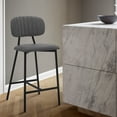 thumbnail image 6 of Rococo 26" Gray Faux Leather and Metal Counter Height Bar Stool, 6 of 8