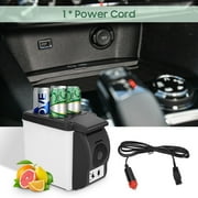Tebru 6L Portable Car Refrigerator, Black and White, 12.01 x 9.84 x 6.30