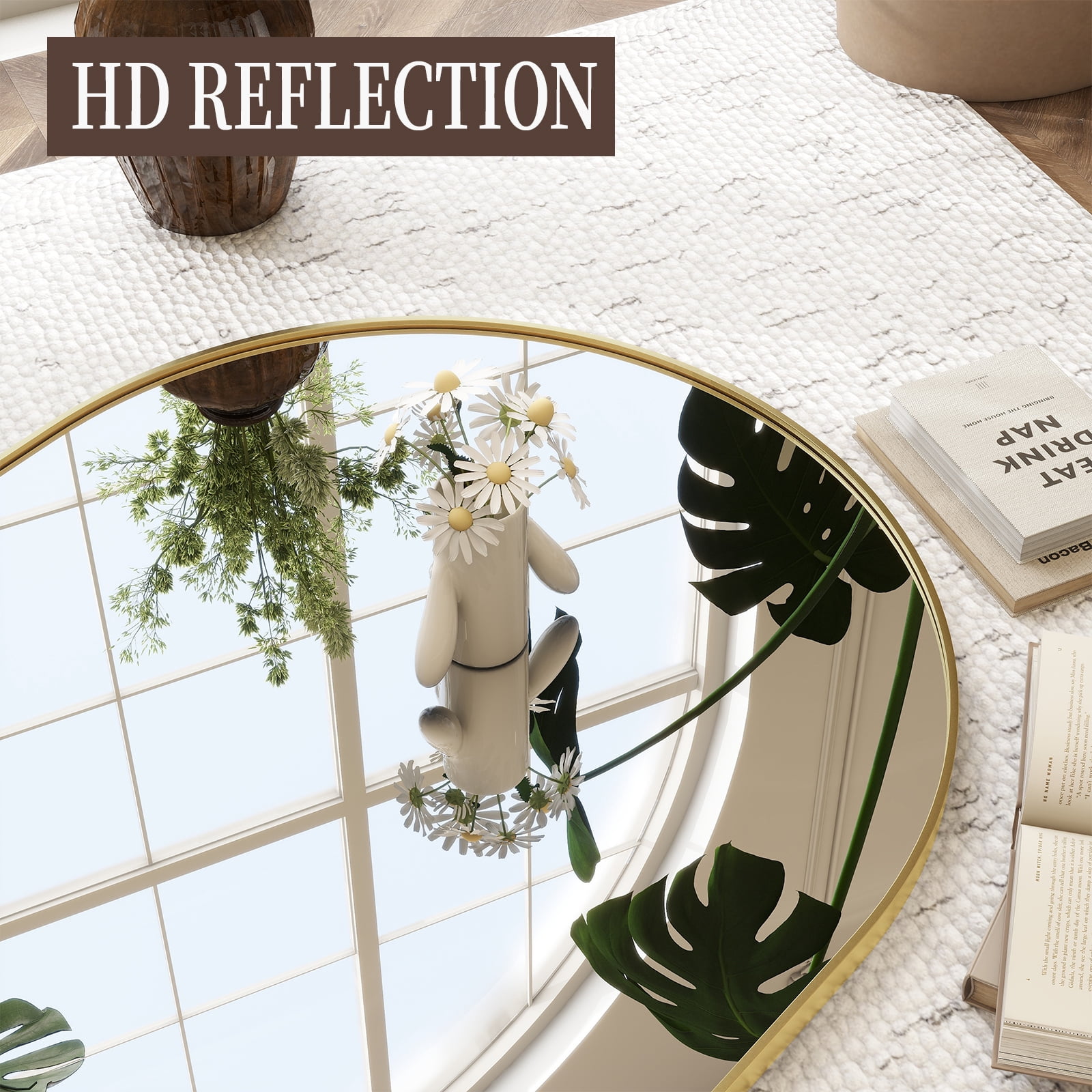 Anyrose 71" x 30" Arched Full Length Mirror Dressing Floor Mirror With A,Gold