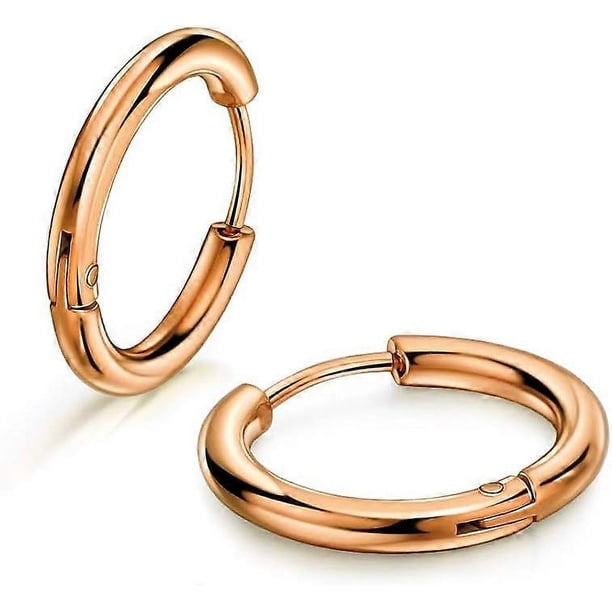 316L Surgical Stainless Steel Huggie Hoop Earrings 10mm Cartilage Helix Lobes Daith Conch Rook Septum Rings Ear Piercing Jewelry