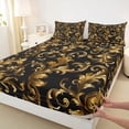 thumbnail image 3 of Manfei Boys Girls Boho Flowers Twin Sheet Sets 3pcs,Bohemian Damask Twin Fitted Sheet Microfiber,Traditional Flower Breathable Flat Sheet,Lightweight Room Decor, 3 of 7