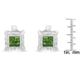 thumbnail image 6 of Sterling Silver 1/2ct TDW Treated Green Diamond Quad Stud Earring (Green, I1-I2), 6 of 7