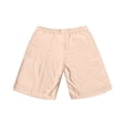 thumbnail image 5 of Nestiefly Cotton Linen Shorts Men Elastic Waist Knee Length Beach Shorts Lightweight Big and Tall Casual Short with Pockets Pink L, 5 of 9