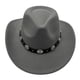 thumbnail image 2 of Sombrero occidental para mujer y hombre, sombrero fedora, ala ancha con correa de cuero, 2 of 5