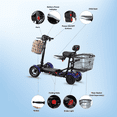 thumbnail image 2 of Portable 4 Wheel Mobility Scooter for Seniors & Adults - Lithium Battery All Terrain Aluminum Electric Wheelchair for Travel - Blue, 2 of 9