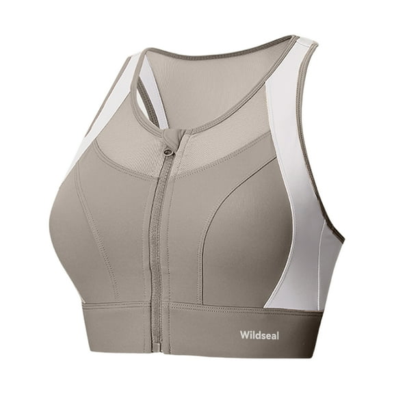 Wildseal Sports bras, Zip Front Sports Bra - High Impact Sports Bras for Women Plus Size Workout Fitness Running