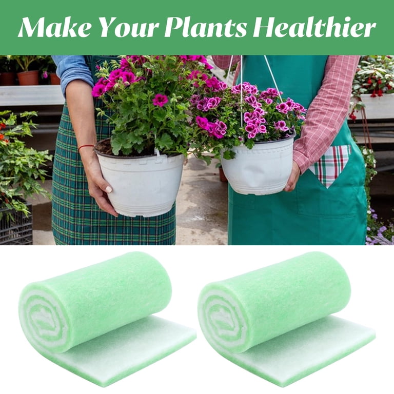 Trianu Flower Pot Filler Insert for Indoor Outdoor Gardening, Lightweight Cotton, Green, 47.2" x 11.8"