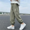 thumbnail image 2 of Boys Cargo Joggers Pants Kids Stretch Casual Cargo Pants Elastic Waist Casual Jogging Trousers Bottom for Teen Boy 6-16 Years, 2 of 5