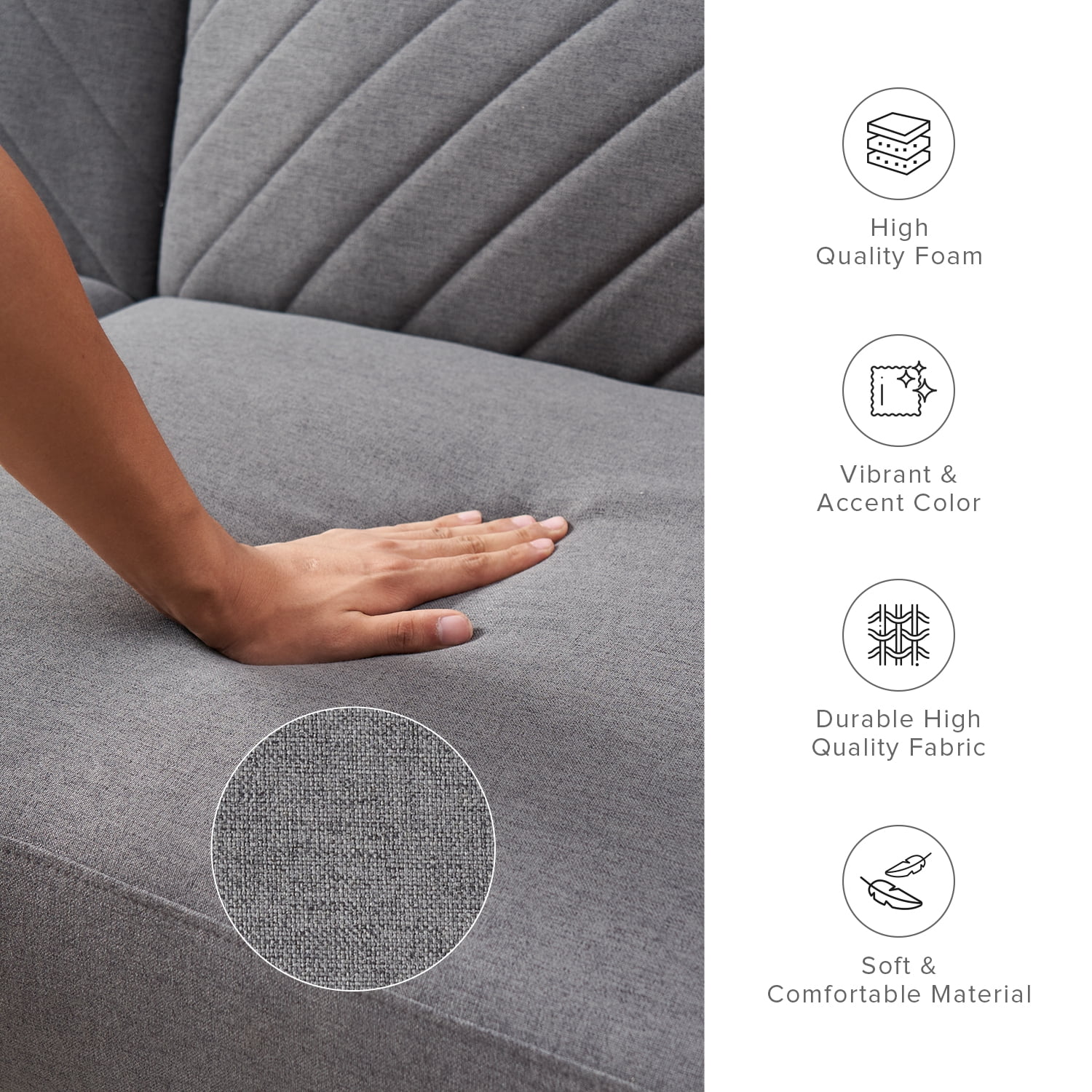 Fold Out Double Foam Sofa Bed Chloe Natural Baci Living Room