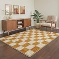 thumbnail image 3 of 2x6 Area Rugs for Hallway Machine Washable Non Slip Low Pile Runner, Minimalist Checkerboard Print Rug for Laundry Room, Bedroom, Bathroom, Entryway, Indoor Floor Mat Honey Beige, 3 of 3