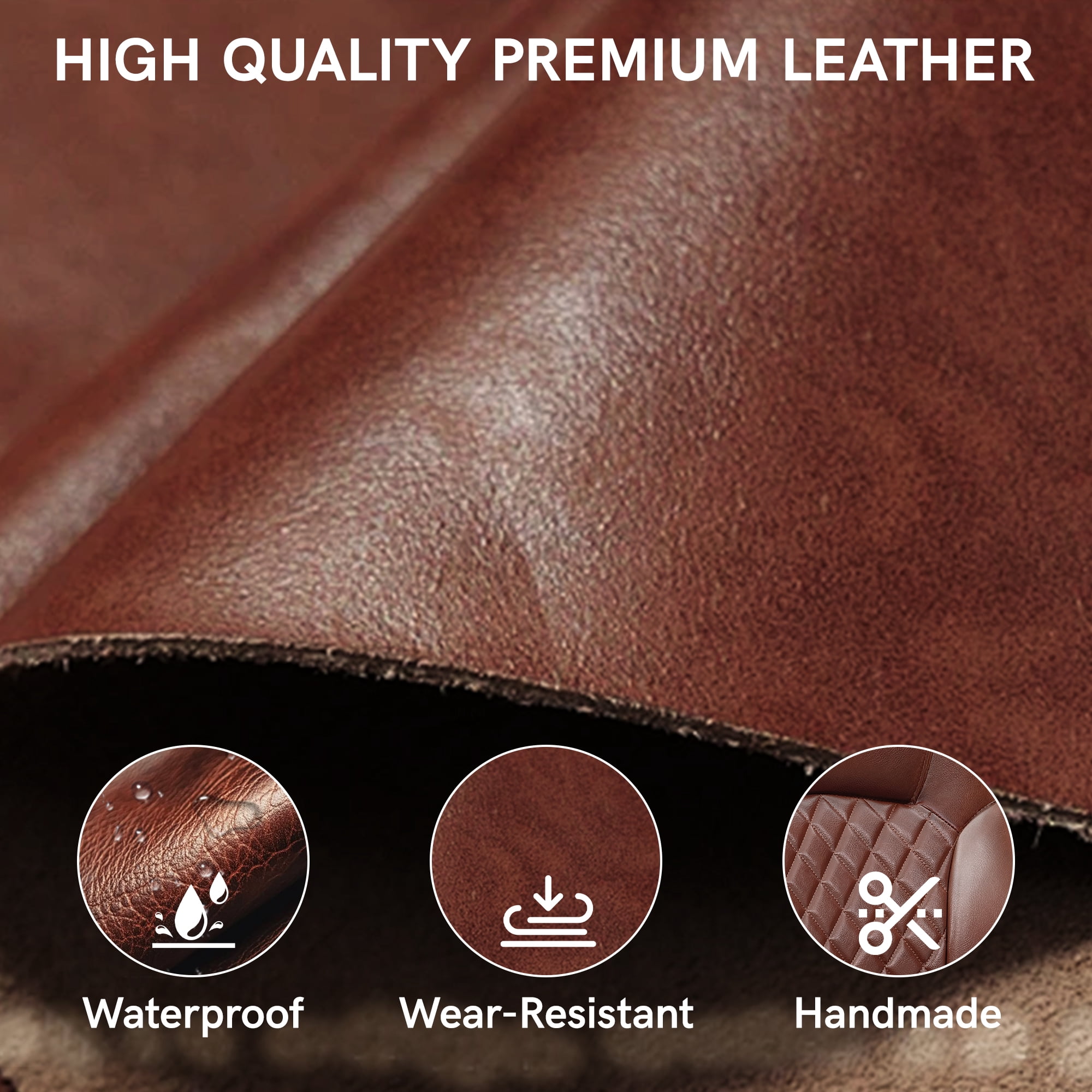 COOLHUT Leather Office Chair, Big and Tall Office Chair 400LBS Wide Seat Ergonomic Computer Desk Chair High Back Executive Leather Chair Adjustable Task Chair Lumbar Back, Dark Brown