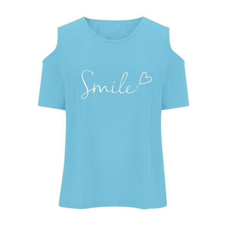 Trendy Girlie Girl Shirts Shirts For Girls Cold Shoulder Letter