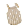 thumbnail image 3 of Musuos Newborn Baby Easter Romper 3 6 12 18M Cute Rabbit Pattern Sleeveless Jumpsuit, 3 of 8
