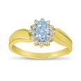thumbnail image 1 of 14k Yellow Gold Oval Aquamarine And Diamond Ring, 1 of 6