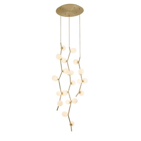 

Avenue HF4824WHT 24 Light Flush MountPendant Hampton Brass w White