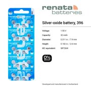 Renata #396 Silver Oxide Battery - 5 Pack