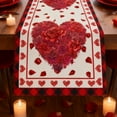 thumbnail image 4 of Steadline 33x180cm Valentine's Day Heart Table Runner with Red Rose Print for Dining Room Decor - Linen Tablecloth Perfect for Romantic Ambiance and Gift, 4 of 7