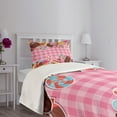 thumbnail image 5 of Ambesonne Sweets Quilted Bedspread Set 2 Pcs, Candy Cookie Sugar Cake, Twin Size, Brown Pale Pink, 5 of 6