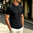 thumbnail image 5 of JTSRKL Mens Ribbed Knit Shirts Crewneck Short Sleeve Breathable Lightweight Tees Textured Summer Casual Daily Comfort Soft Wear Tops, 5 of 8