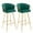 30-Inch | Green, variant on Hassch 30 Inch Velvet Upholstered Bar Stools Set of 2, Modern Counter Barchairs with Padded Seat, Curved Backrest, Golden Metal Legs and Armrests for Kitchen Island & Dining Room (Green)