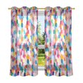 thumbnail image 6 of Yayeee Window Curtains Light Filtering 63"x52" Grommet Panel Pair Home Living Room Decor, Yellow Colorful Circles, 6 of 7