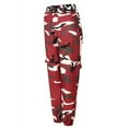 thumbnail image 5 of AOMPMSDX Women Camo Pants Cargo Trousers Cool Camouflage Pants Elastic Waist Casual Multi Outdoor Jogger Pants With Pocket Red XL, 5 of 5