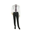 thumbnail image 3 of Mens MANTONI Flat Front Pants 100% Wool Super 140's Classic Fit 46306-3 Charcoal, 3 of 11