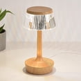 thumbnail image 4 of Lámpara de mesa con forma de hongo, lámpara de mesita de noche para dormitorio, lámpara de escritorio moderna de cristal con USB Madera, 4 of 9