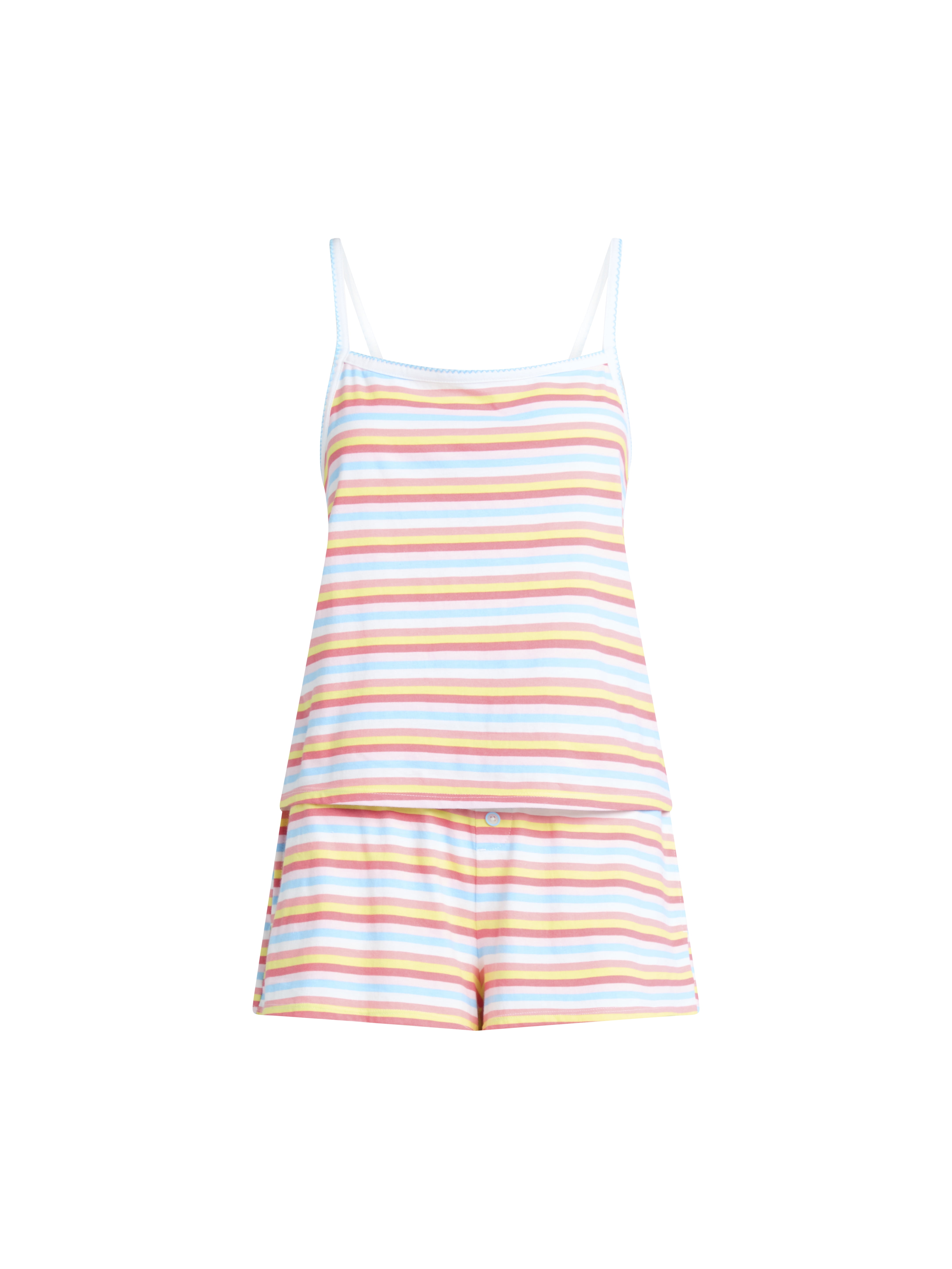 Joyspun Women's Jersey Picot Cami Top and Shorts Pajama Set, 2-Piece, Sizes XS-3X