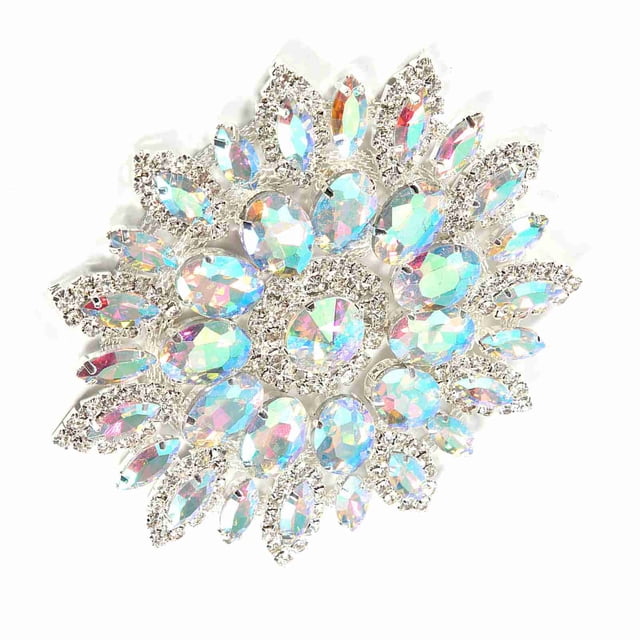 Crystal Glass Rhinestones Decoration DIY Crystal Rhinestone Embellishments Sparkly Gems for Clothes Bags Shoes Jewelry Accessories 11cm with Bright Silver