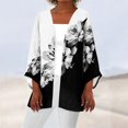 thumbnail image 1 of Cardigan pour Femmes Cardigan Décontracté pour Femmes Mode Rétro Imprimé Léger Veste Mi-Longue Cardigan Noir G, 1 of 6