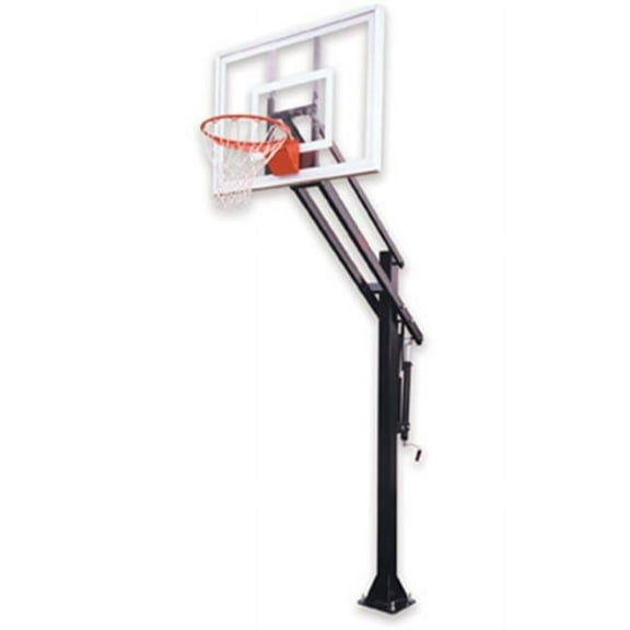 Attack III Steel-Acrylic In Ground Adjustable Basketball System, Kelly Green
