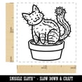 thumbnail image 2 of Catcus Cactus Cat Pun Self-Inking Rubber Stamp Ink Stamper - Black Ink - Small 1 Inch, 2 of 7