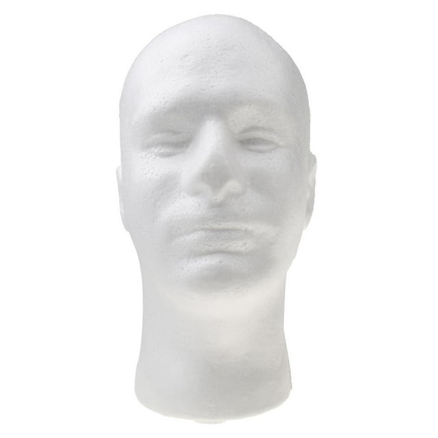 Pie Espuma Maniquí Pelucas Sombreros Gafas Modelo De Presentación Blanca Para Hombre Sunnimix cabeza de espuma de poliestireno