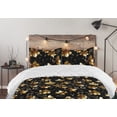thumbnail image 5 of Ambesonne Flowers Down Alternative Quilt Comforter, Earthy Black Floral Pattern, King, Black Dark Taupe Caramel, 5 of 5