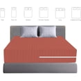 thumbnail image 4 of 100% Egyptian Cotton L Shape Zipper Mattress Cover, 800 TC, 12 Inch Deep Pocket Twin Size (39x75), Stripe Brick Red, 4 of 6