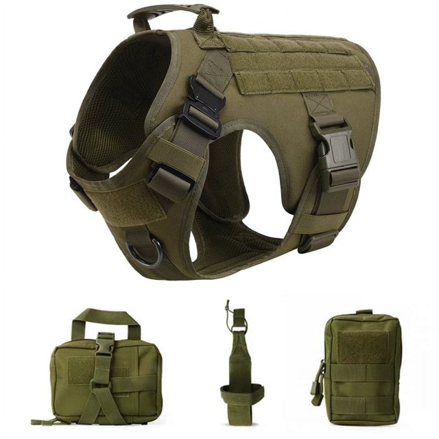 K9 Tactical Military Vest Pet German Shepherd Golden Retriever Tactical Training Dog Harness and Leash Set For All Breeds Dogs ShopWise Round