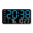 thumbnail image 1 of Grandes Horloges Murales Numériques Affichage Semaine Date Température Contrôle Vocal Tables LED Réveil 12/24H Luminosité Réglable, 1 of 12