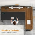 thumbnail image 5 of 71"  L Shaped  Executive Desk with Power Outlets, Modern Office Desk with File Drawers and Pegboard, Large Computer Desk, Walnut, 5 of 7